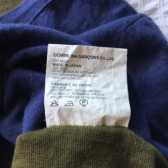 Comme des Garçons | Wool Green and Blue Cardigan - Picture 6 of 8